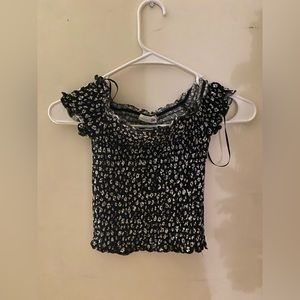 So Crop Top, Smocked Floral Pattern